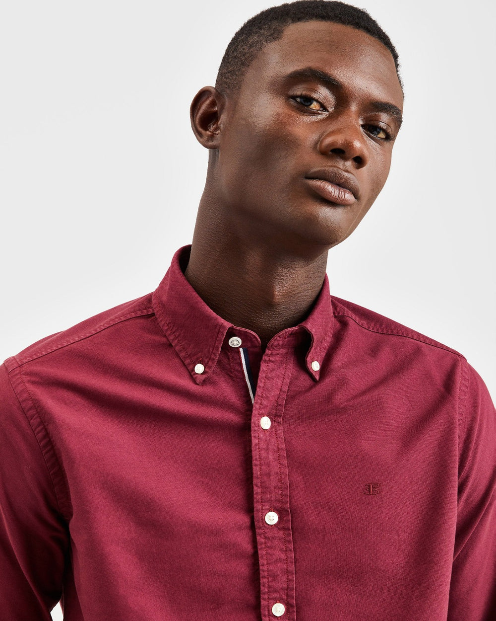 Chemises Ben Sherman Beatnik Oxford Garment Dye Bordeaux | CUE-33776677